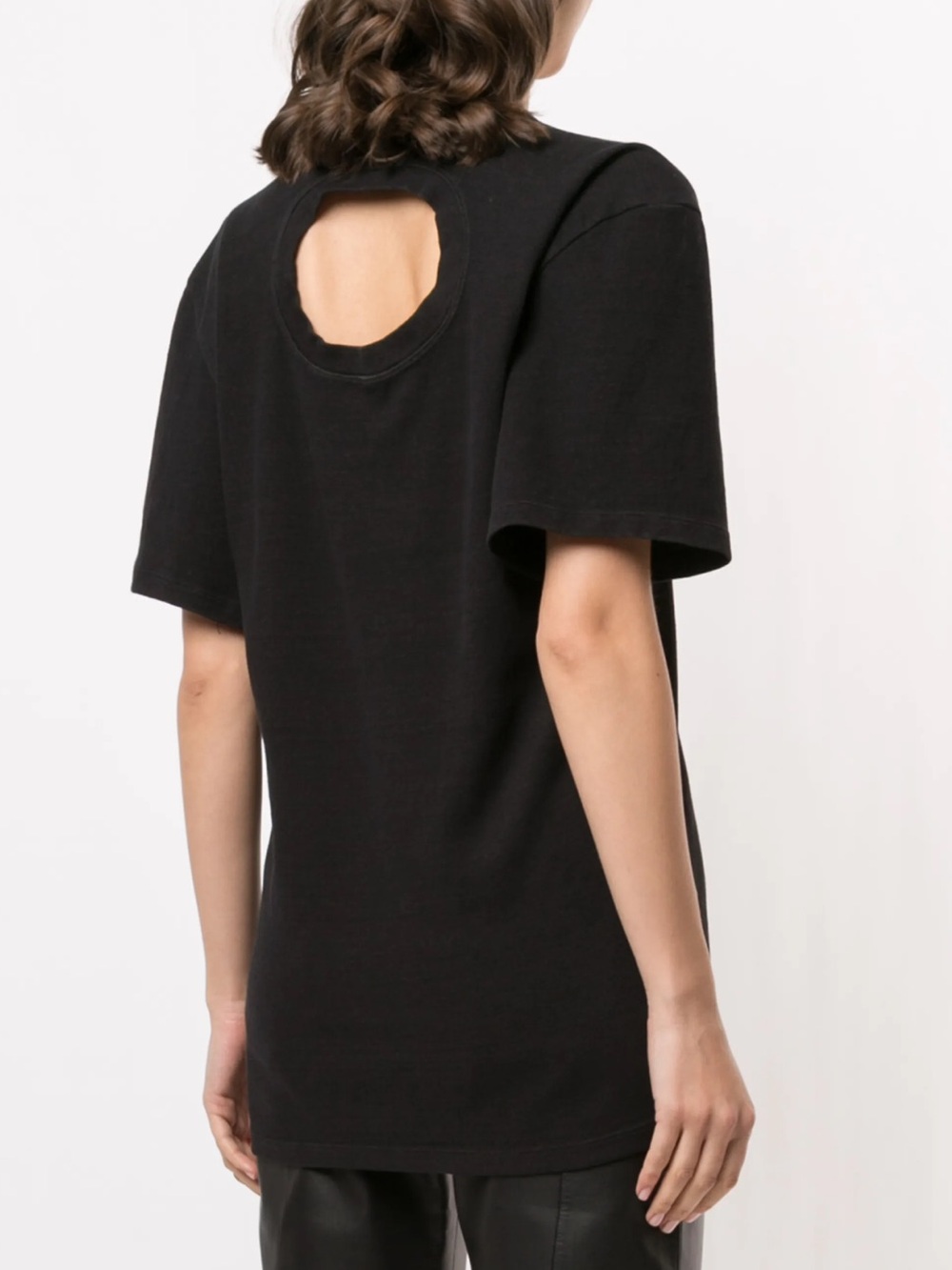 Proenza Schouler Black Short-Sleeve Tee with Back Cutout